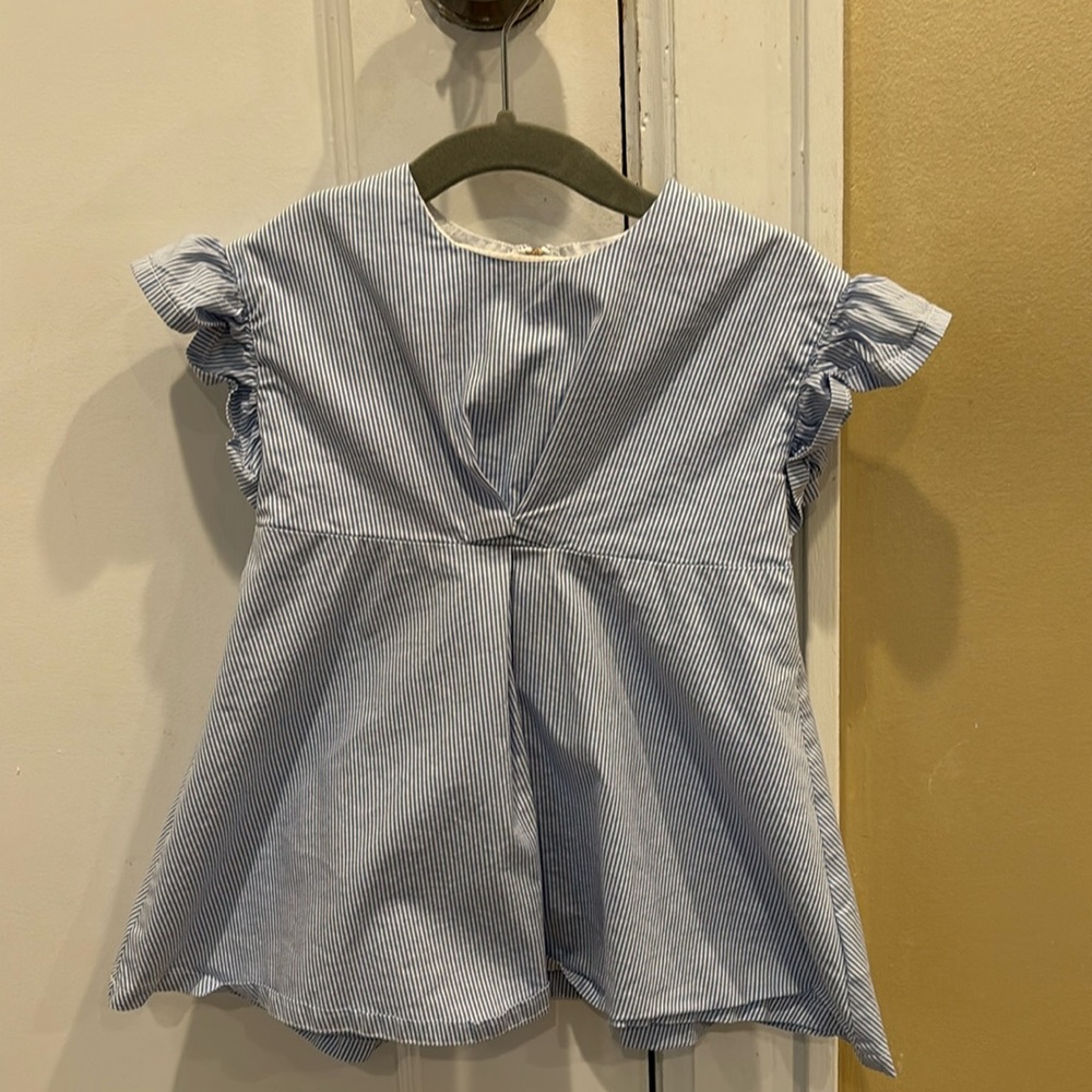 Fun and Fun, adorable blue and white striped summer dress (12m)